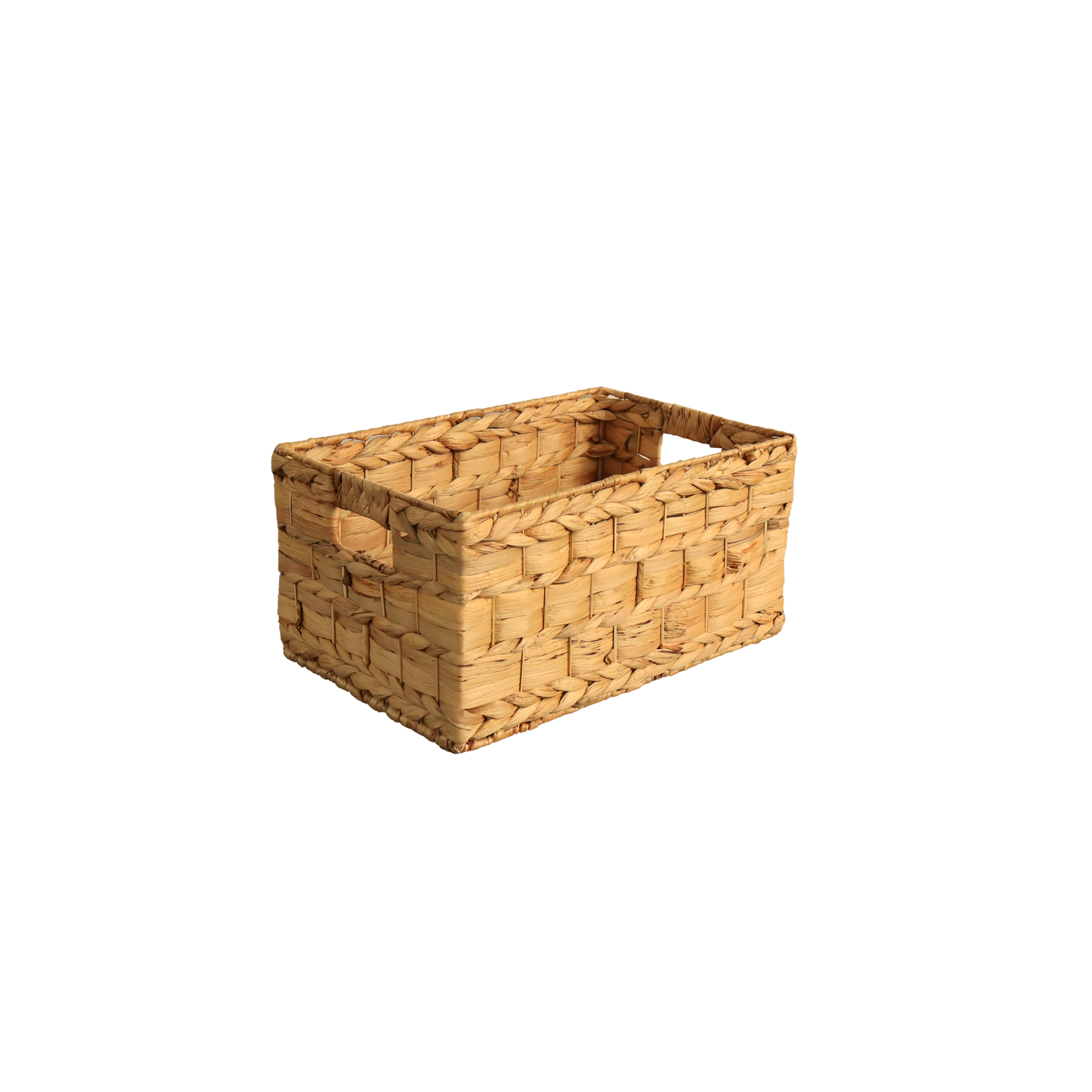 Eden Grace - Set of 3 Hand-Woven Wicker Baskets - Water Hyacinth, Nesting Sizes for Smart Storage, Eco-Friendly Home Decor with Rice Nut - Flat Weave