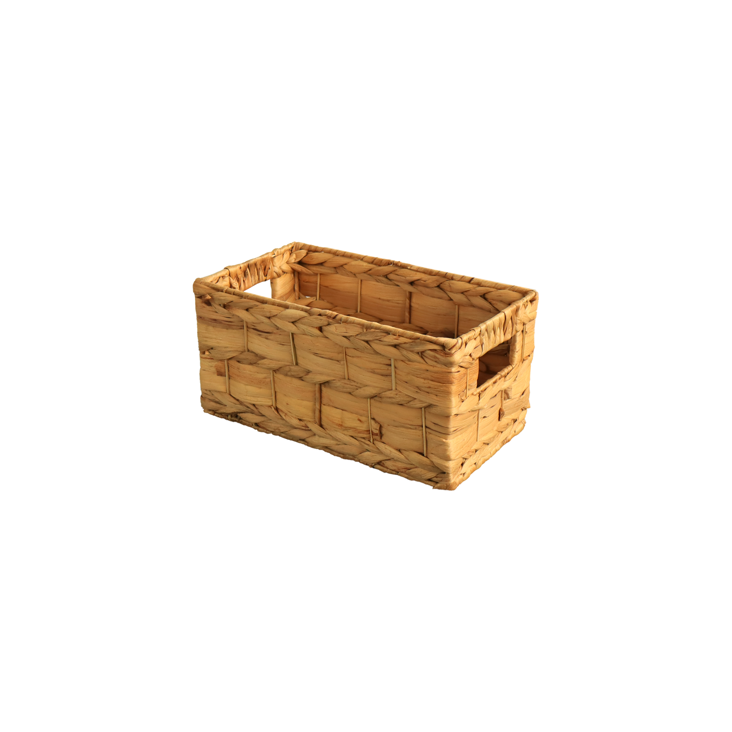Eden Grace - Set of 3 Hand-Woven Wicker Baskets - Water Hyacinth, Nesting Sizes for Smart Storage, Eco-Friendly Home Decor with Rice Nut - Flat Weave