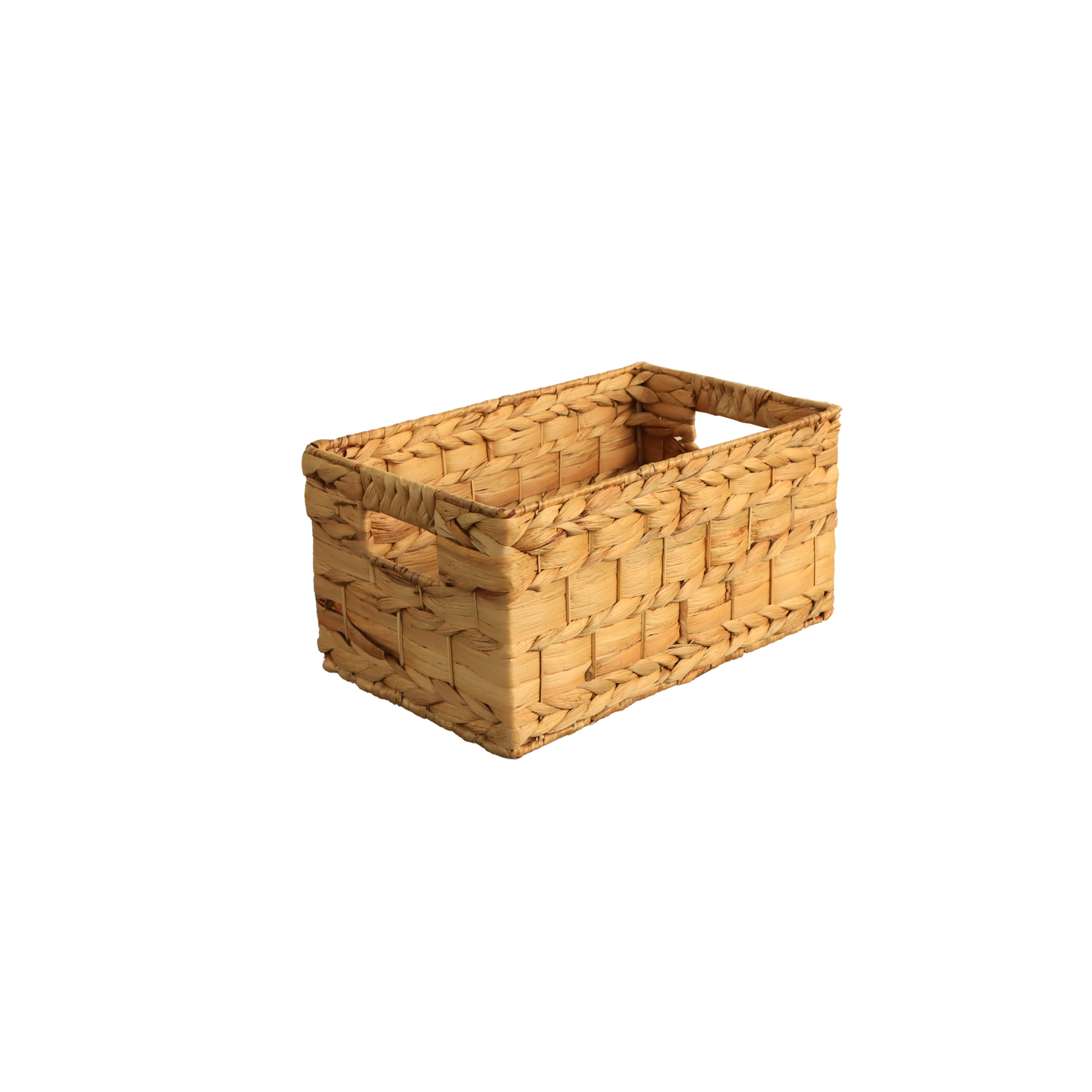 Eden Grace - Set of 3 Hand-Woven Wicker Baskets - Water Hyacinth, Nesting Sizes for Smart Storage, Eco-Friendly Home Decor with Rice Nut - Flat Weave