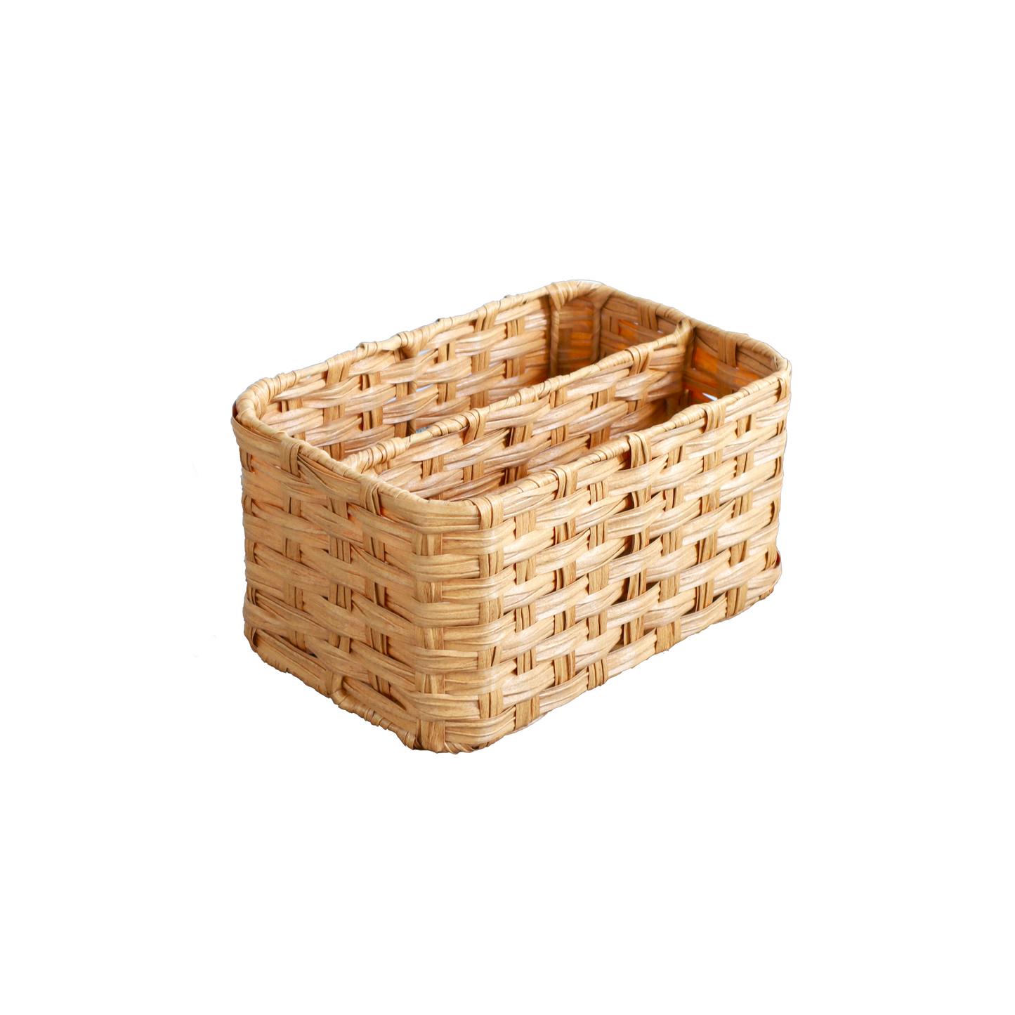 Eden Grace Hand Woven Resin Wicker Basket for Storage with Iron Frame and Dual Compartments - in Tan, Gray, and White