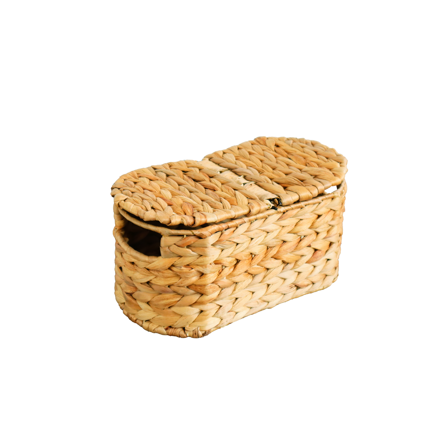 Eden Grace Handmade Oval Woven Wicker Basket with Lid - Stylish Storage Solutions for Home Organization