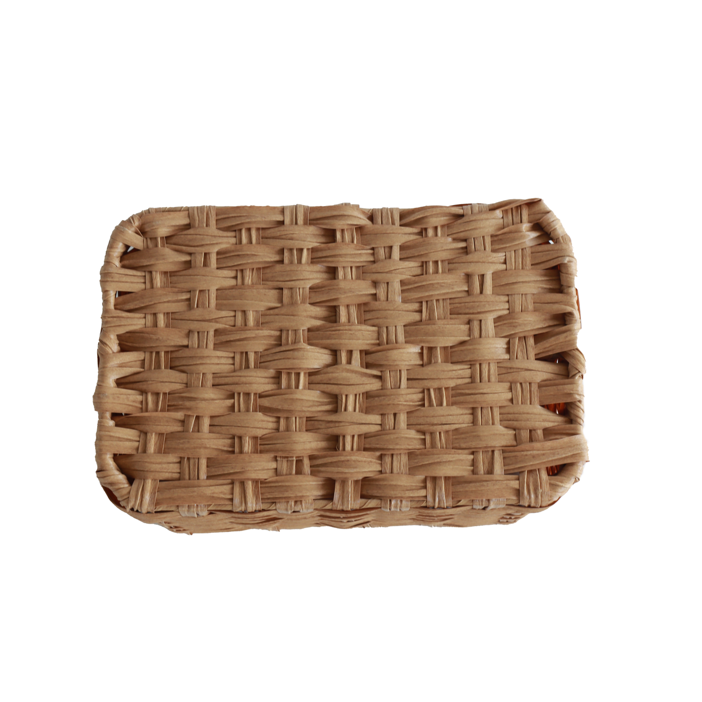 Eden Grace Hand Woven Resin Wicker Basket for Storage with Iron Frame and Dual Compartments - in Tan, Gray, and White