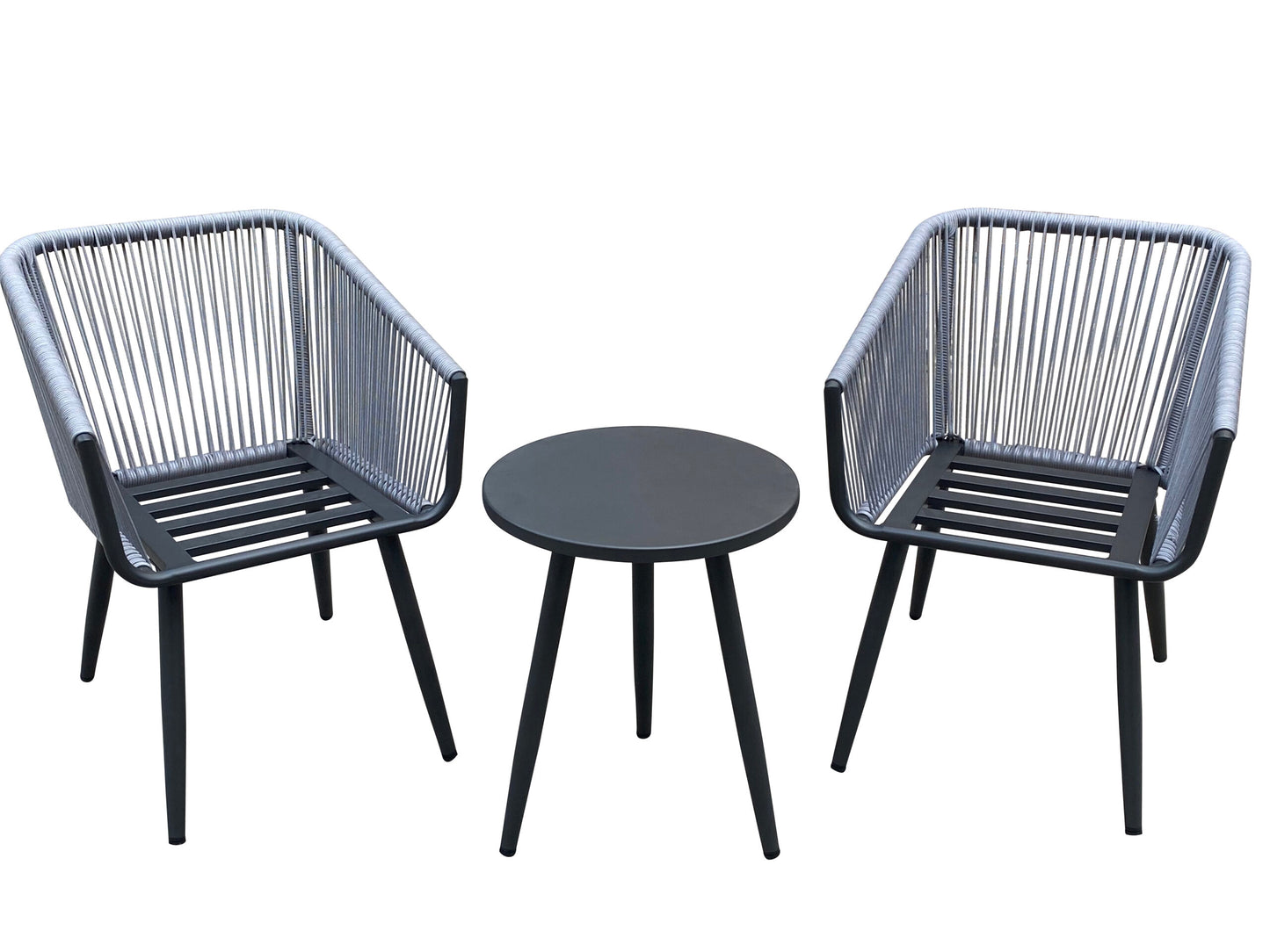 Nicole Miller Patio 3 Piece Outdoor Rope Chat Set with Cushions