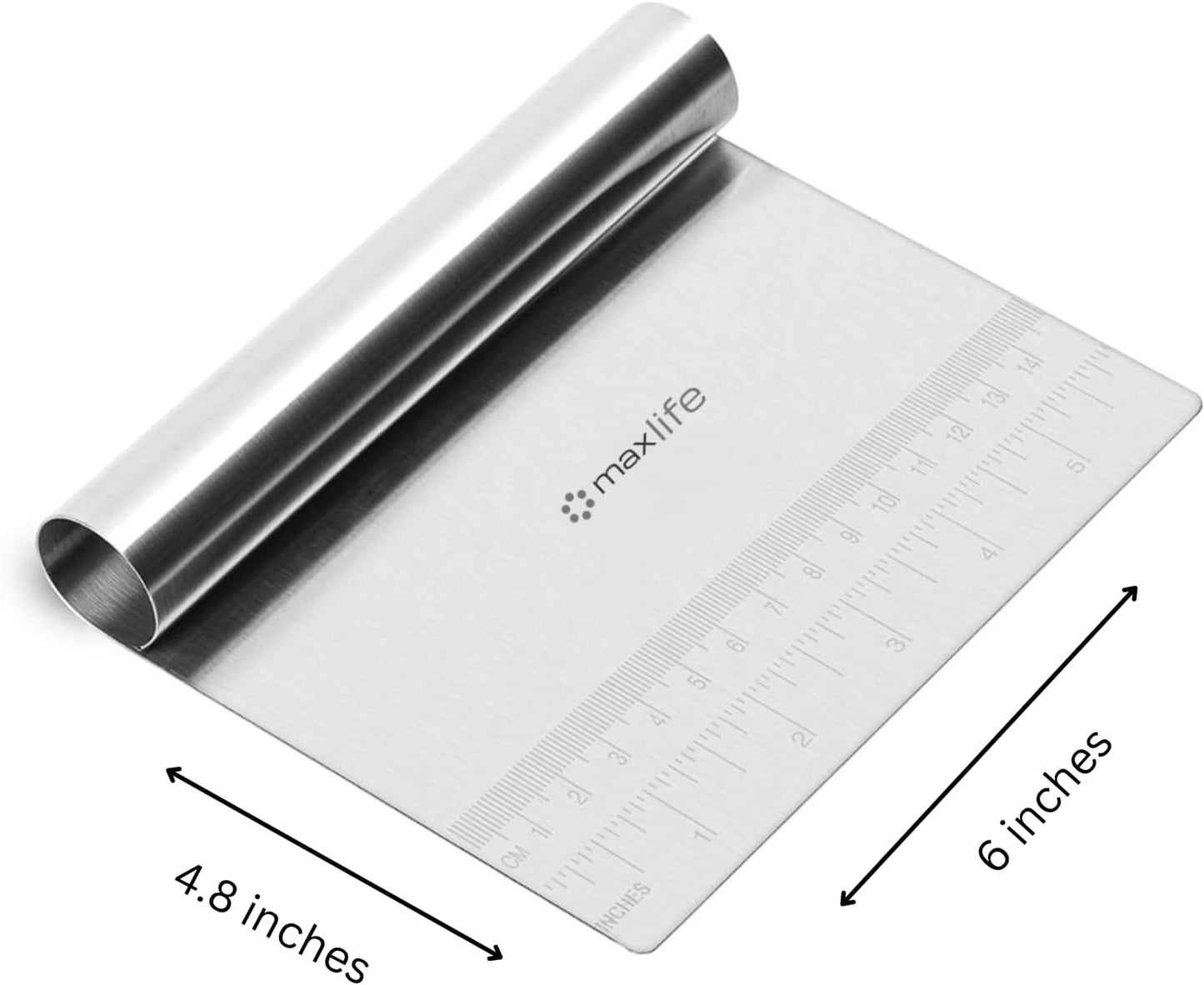 Max Life - Pizza Dough Scraper Cutter Pastry Cake Stainless Steel Divider Dough Knife