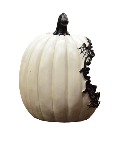 Resin Pumpkin with Witch Scene – Light‑Up Halloween Tabletop Decoration