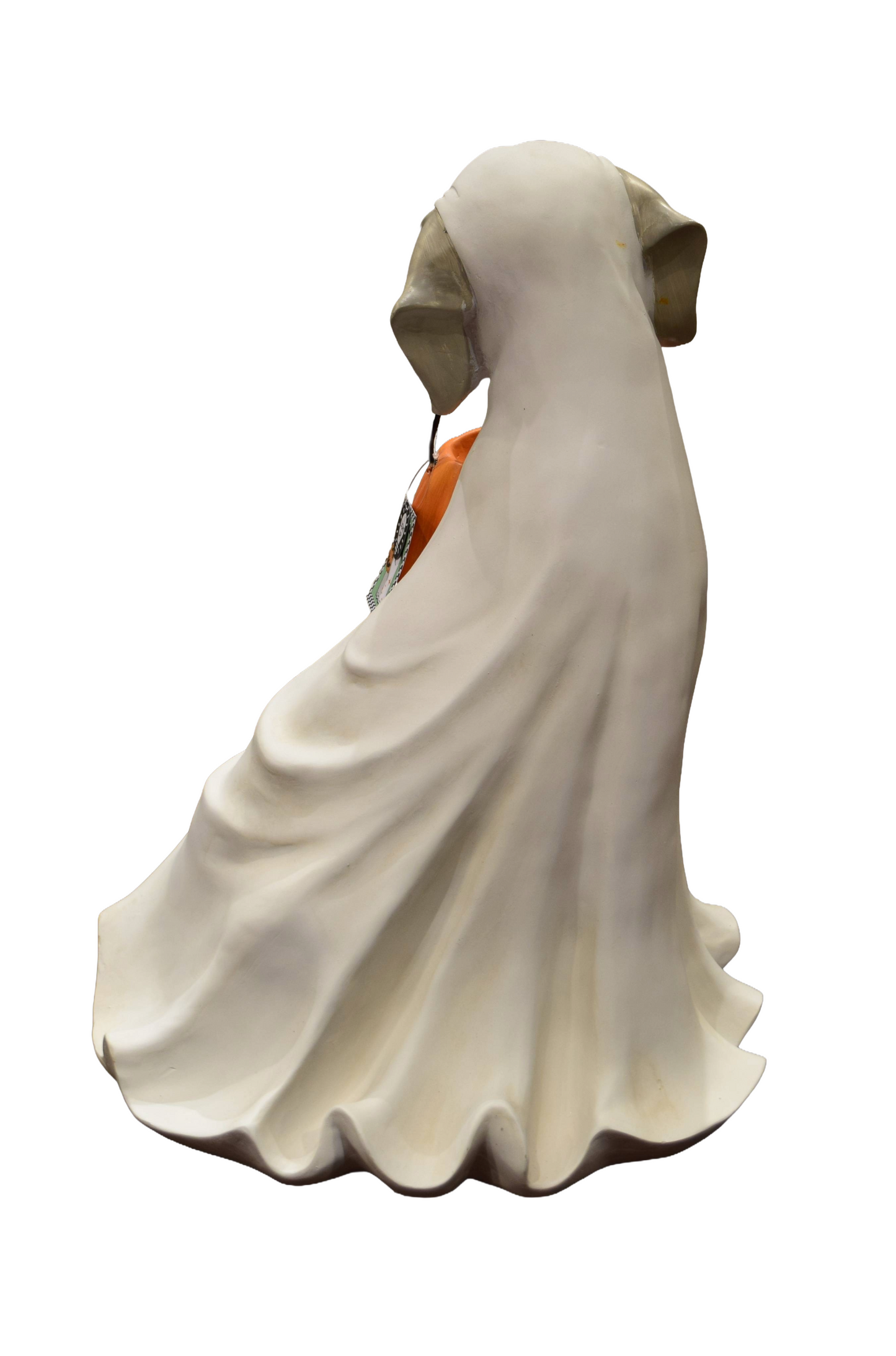 Halloween Dog Ghost Decoration – MGO & Metal Figurine with LED Pumpkin