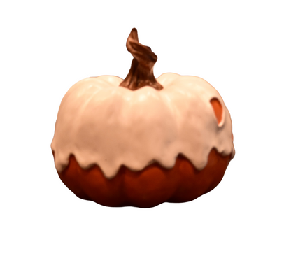 Resin Halloween Pumpkin with Ghost Covering – Spooky Tabletop Décor