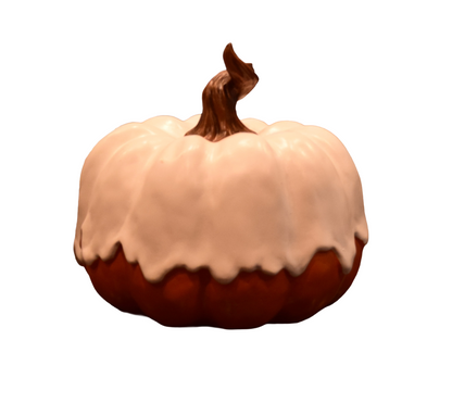 Resin Halloween Pumpkin with Ghost Covering – Spooky Tabletop Décor