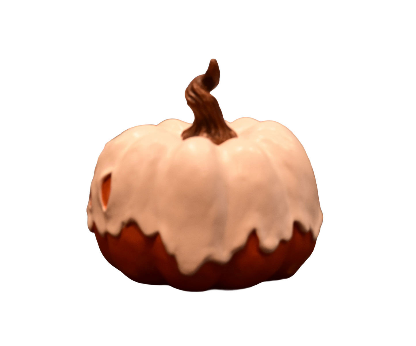 Resin Halloween Pumpkin with Ghost Covering – Spooky Tabletop Décor