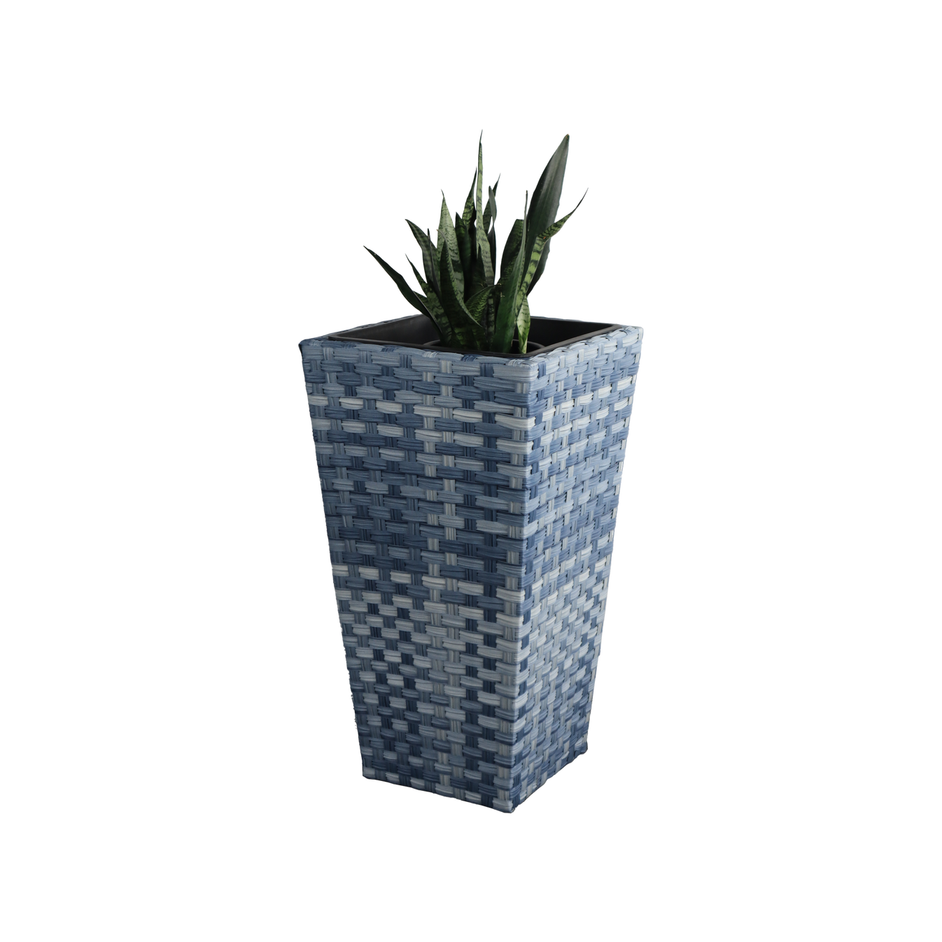 Eden Grace Set Of 2 Rectangular AllWeather Wicker Planter With Plasti