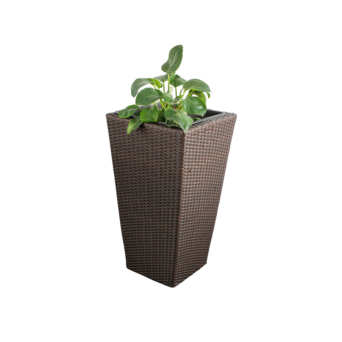 Eden Grace Rectangular Wicker Planter, All-Weather With Plastic Liner ...