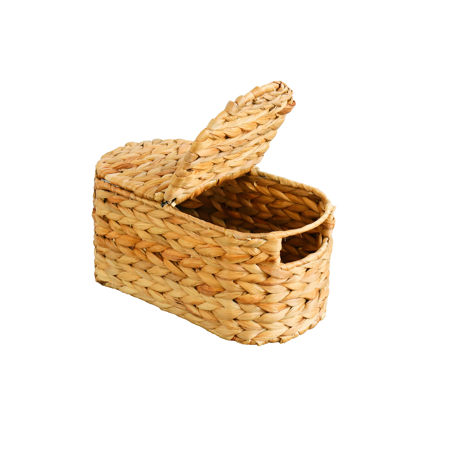 Eden Grace Handmade Oval Woven Wicker Basket with Lid - Stylish Storage Solutions for Home Organization