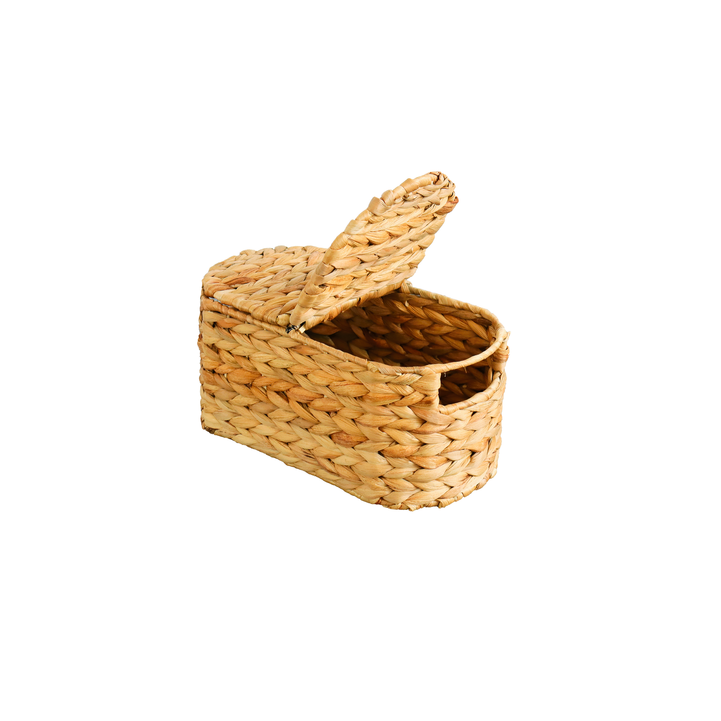 Eden Grace Handmade Oval Woven Wicker Basket with Lid - Stylish Storage Solutions for Home Organization