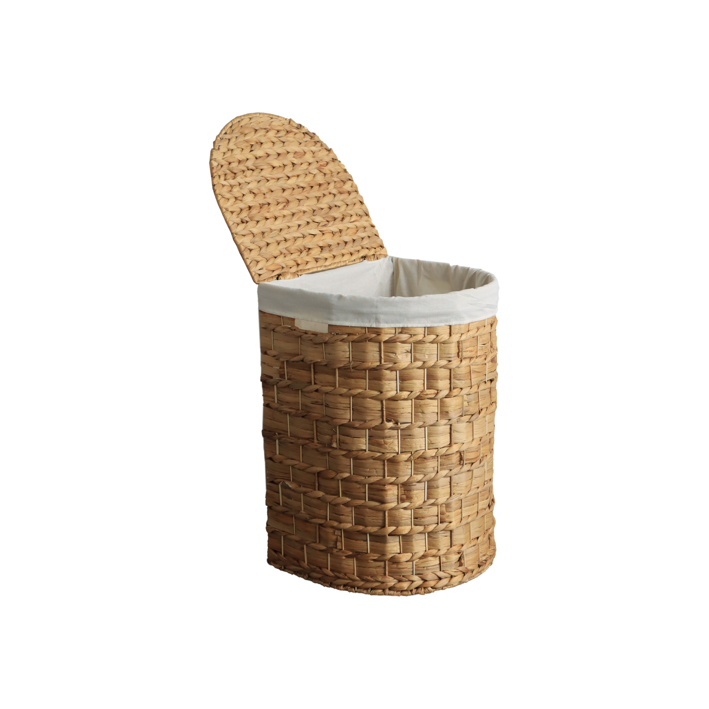 Eden Grace Set of 3 Half Moon Hand-Woven Wicker Hampers with Rice Nut Flat Weave and Iron Frame