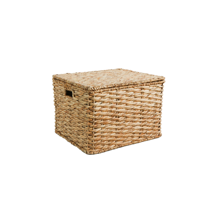 Eden Grace Set of 4 Hand-Woven Wicker Storage Trunks with Twisted Weave and Iron Frame