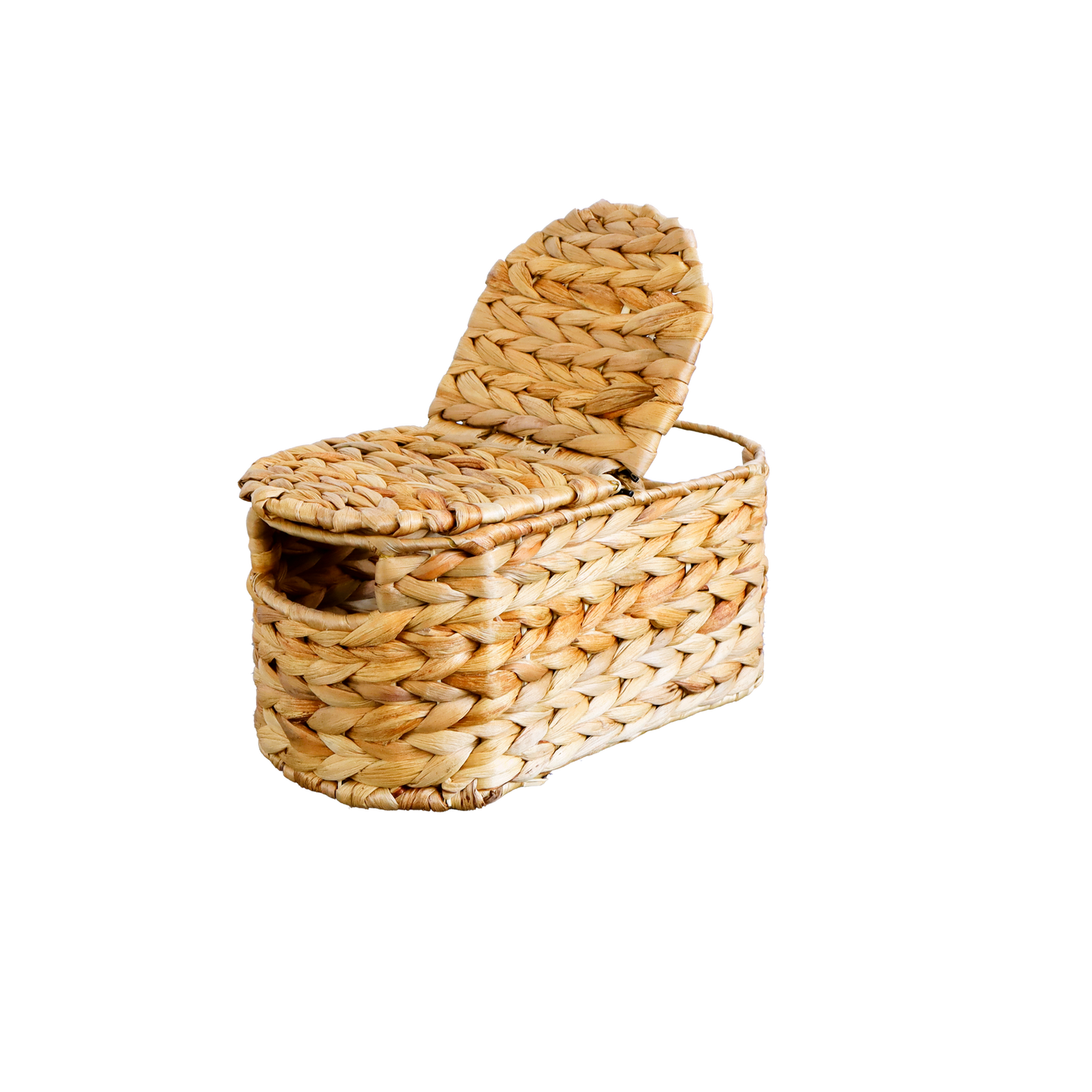 Eden Grace Handmade Oval Woven Wicker Basket with Lid - Stylish Storage Solutions for Home Organization