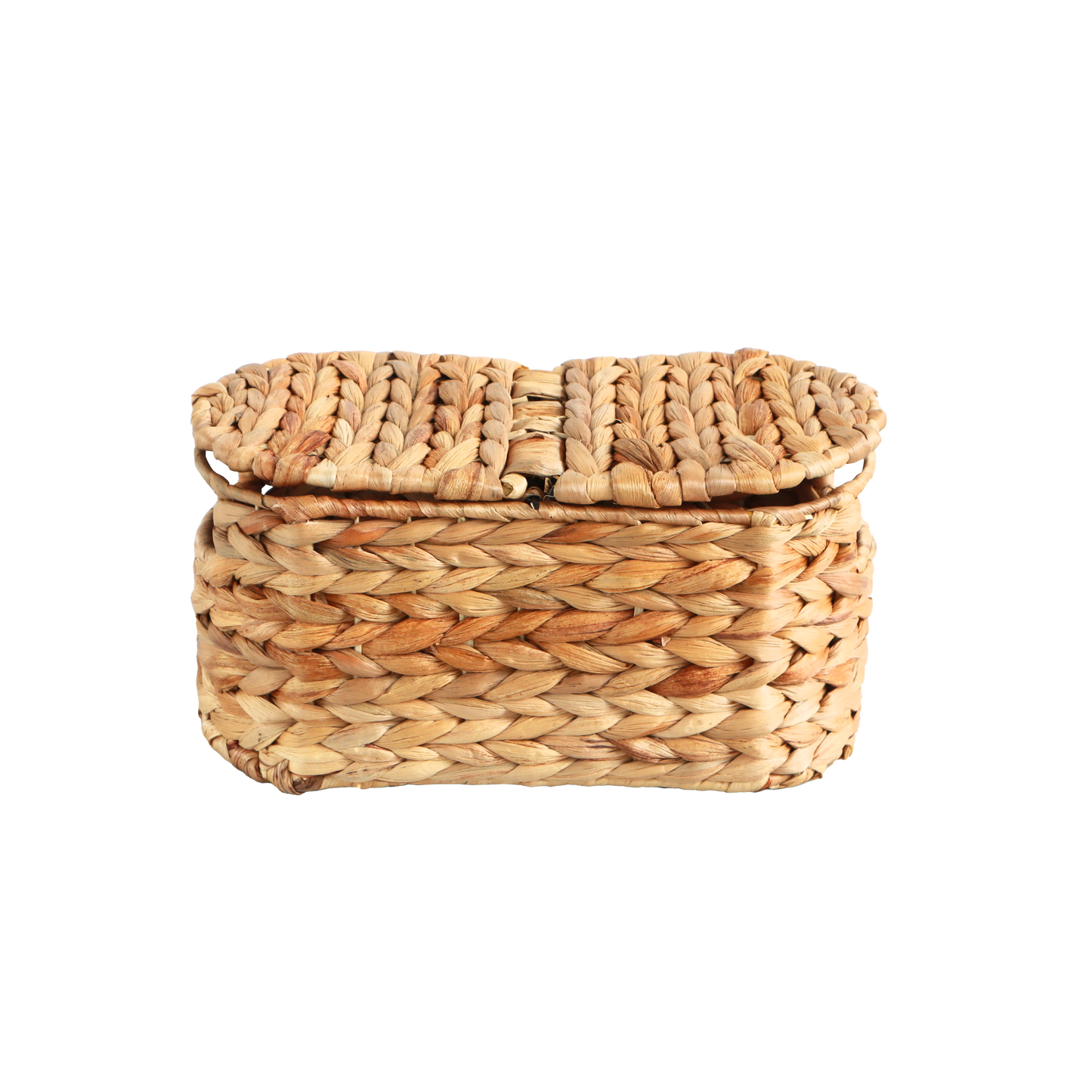 Eden Grace Handmade Oval Woven Wicker Basket with Lid - Stylish Storage Solutions for Home Organization