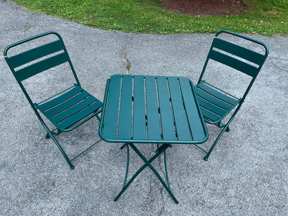 Nicole Miller Foldable Metal Bistro Set – 3 PC Contemporary Outdoor Dining