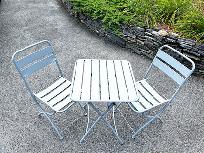 Nicole Miller Foldable Metal Bistro Set – 3 PC Contemporary Outdoor Dining