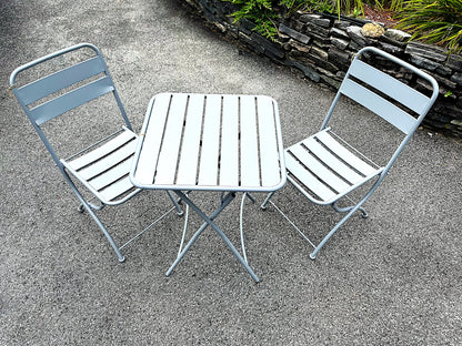 Nicole Miller Foldable Metal Bistro Set – 3 PC Contemporary Outdoor Dining