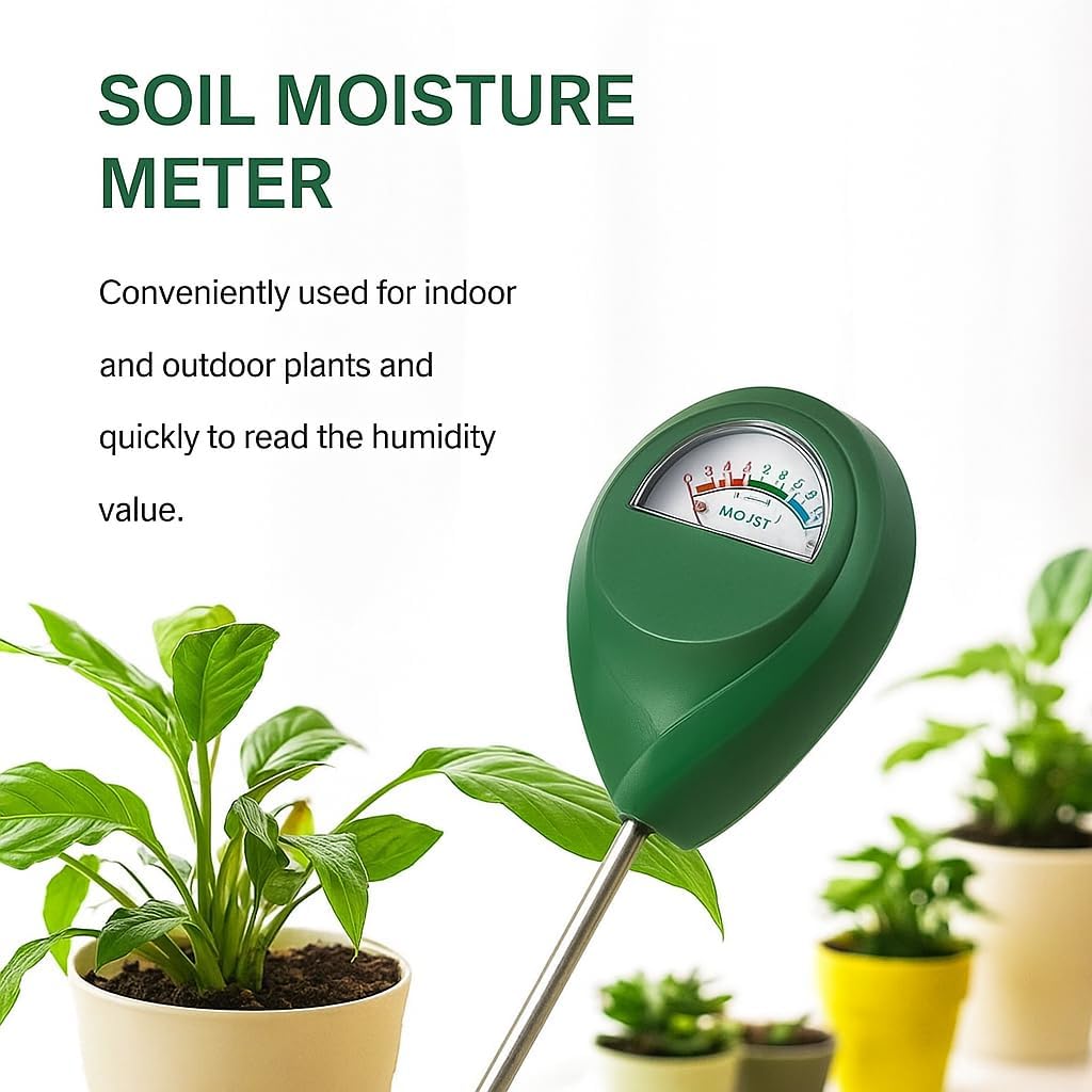 Moisture Meter, Plant Soil Moisture Meter Indoor & Outdoor, Hygrometer Moisture Sensor Soil Test Kit Plant Water Meter for Garden, Farm, Lawn (No Battery Needed)