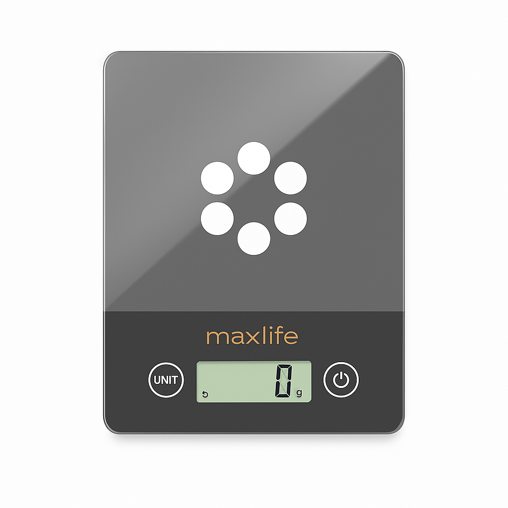 Max Life 11LB High Precision Digital Kitchen Scale with Tare and Multiple Measurement Units