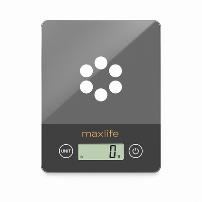 Max Life 11LB High Precision Digital Kitchen Scale with Tare and Multiple Measurement Units