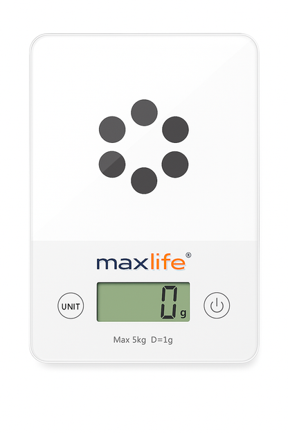 Max Life 11LB High Precision Digital Kitchen Scale with Tare and Multiple Measurement Units