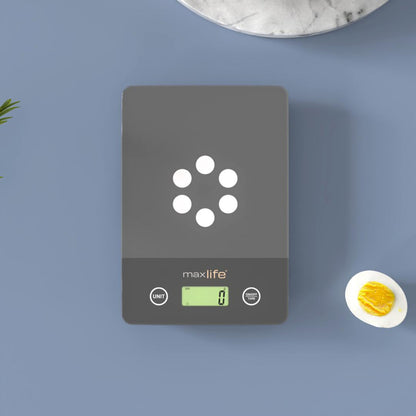 Max Life 11LB High Precision Digital Kitchen Scale with Tare and Multiple Measurement Units