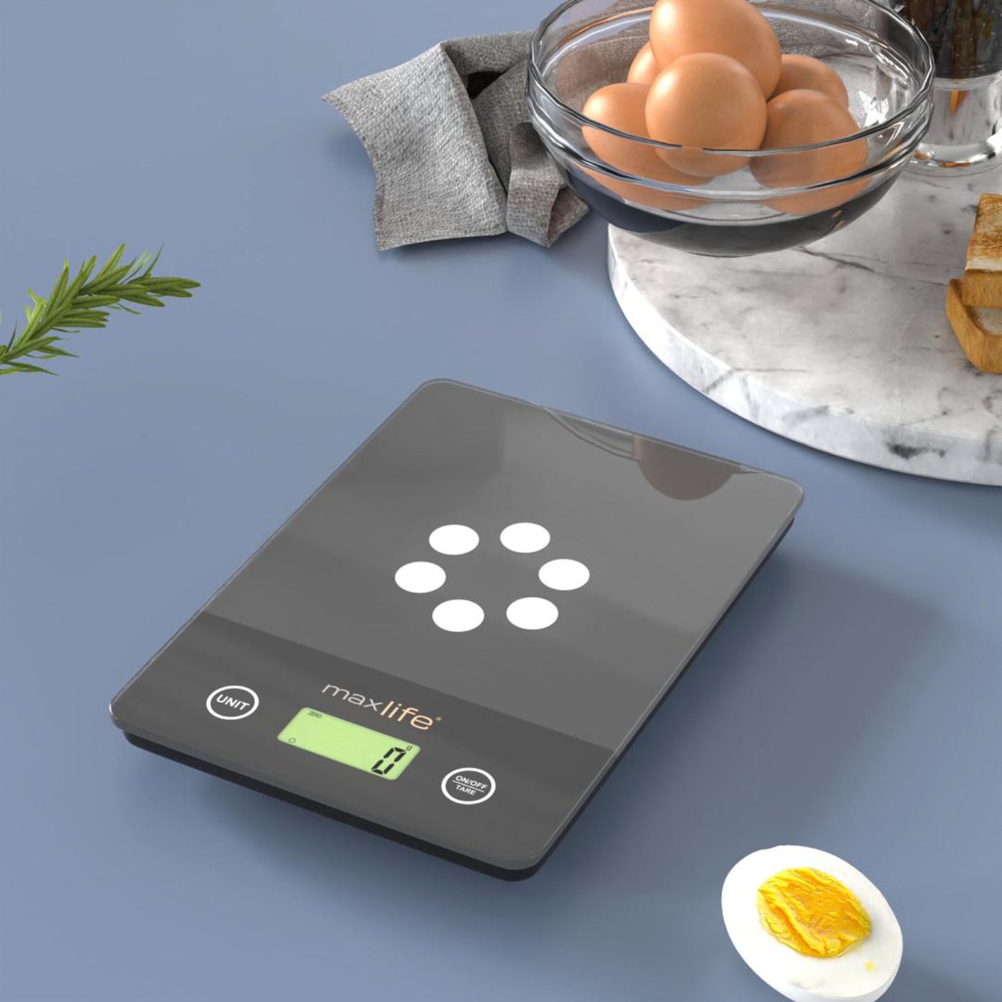 Max Life 11LB High Precision Digital Kitchen Scale with Tare and Multiple Measurement Units