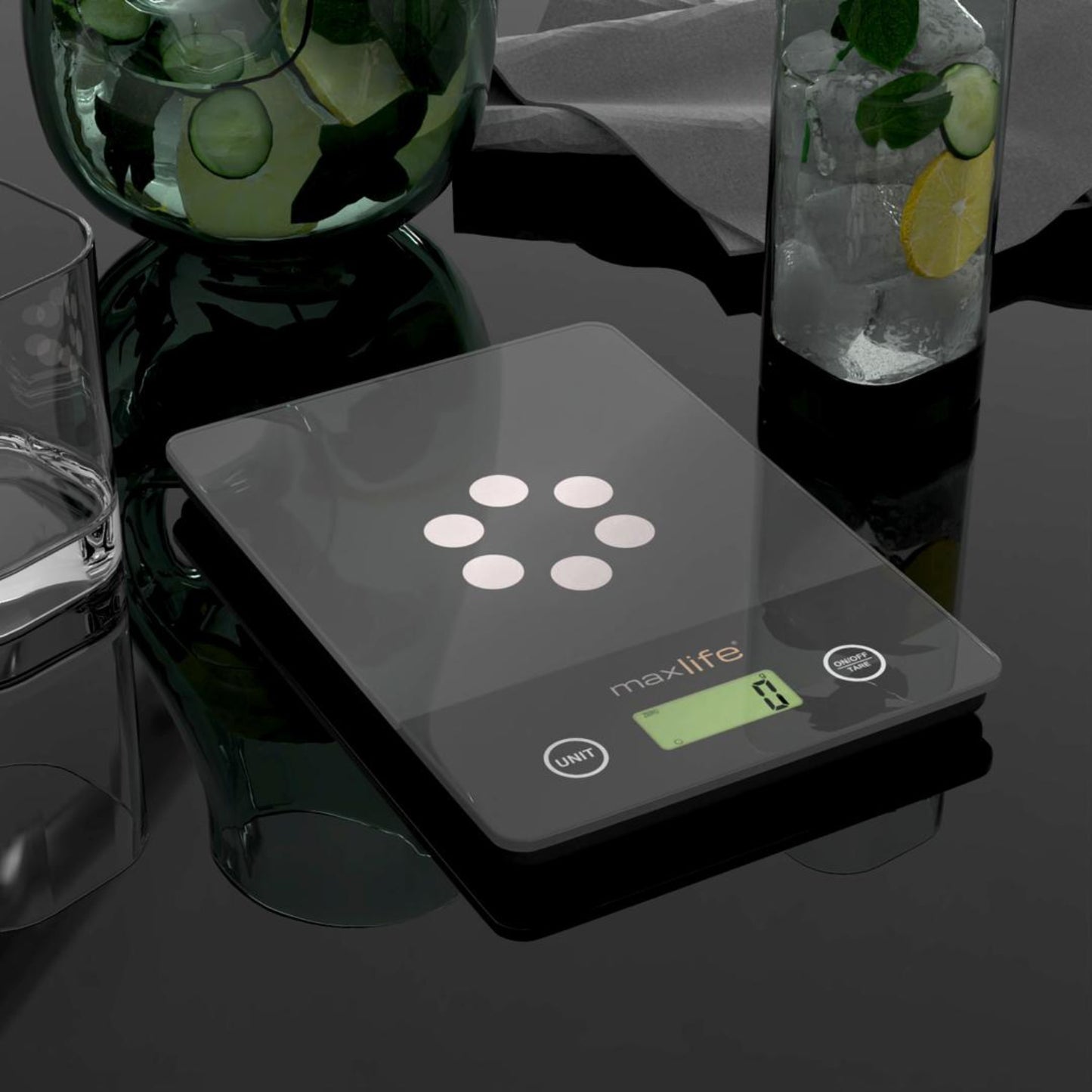 Max Life 11LB High Precision Digital Kitchen Scale with Tare and Multiple Measurement Units