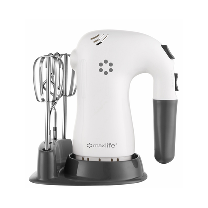 Max Life 5-Speed Electric Hand Mixer, White,  With Beater Stand , Superior Power and Efficiency