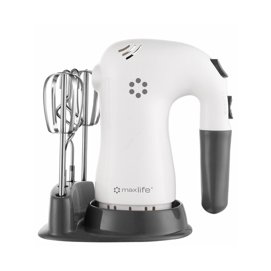 Max Life 5-Speed Electric Hand Mixer, White,  With Beater Stand , Superior Power and Efficiency