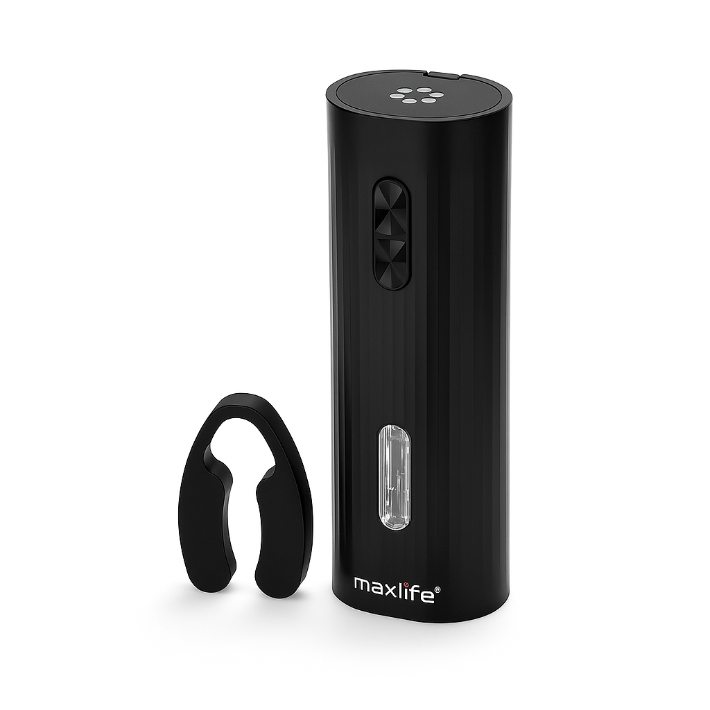 Max Life Electric Wine Opener - Stainless Steel Battery-Operated Wine Bottle Opener with Vacuum Wine Saver Pump, Drip-Free Pourer, and Foil Cutter