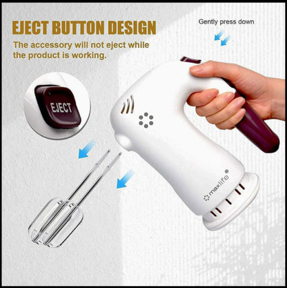 Max Life 5-Speed Electric Hand Mixer, White,  With Beater Stand , Superior Power and Efficiency