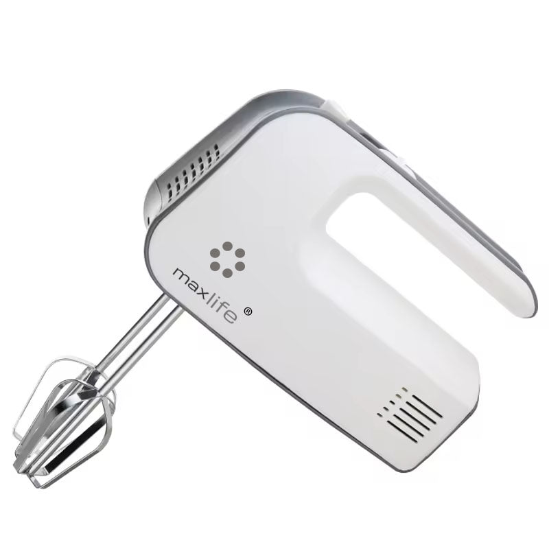 Max Life Electric Hand Mixer, 5 Speed, White, With Snap-On Storage Case