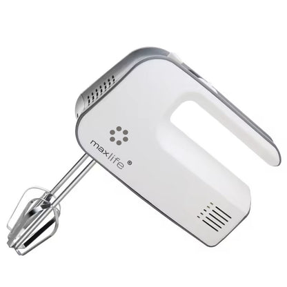 Max Life Electric Hand Mixer, 5 Speed, White, With Snap-On Storage Case