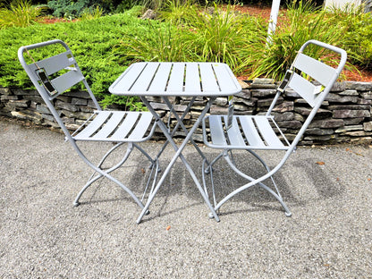 Nicole Miller Foldable Metal Bistro Set – 3 PC Contemporary Outdoor Dining